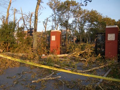 Damage from Bay Ridge Tornado, Brooklyn, NY, August 9, 2007